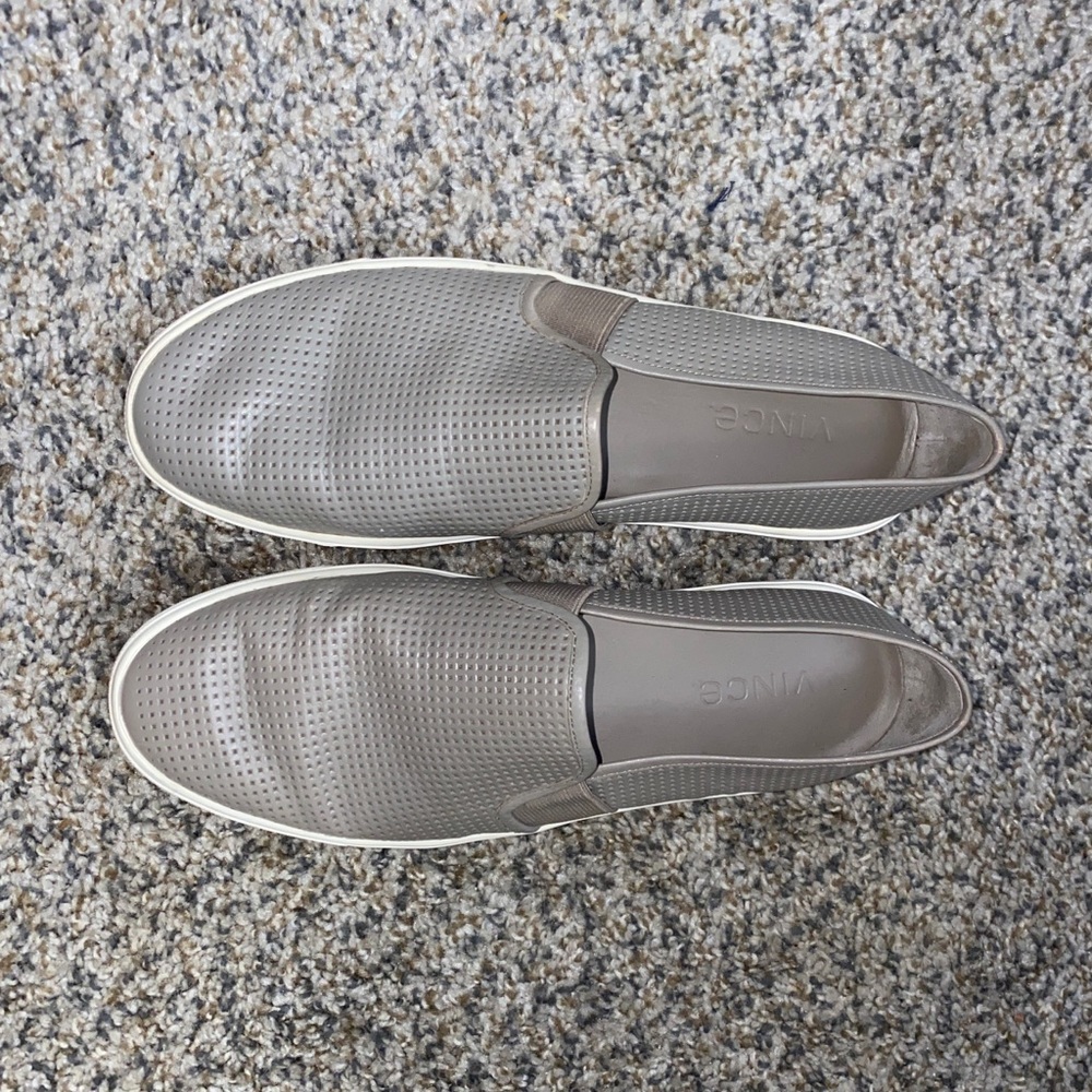 VINCE Gray Slip On Shoes